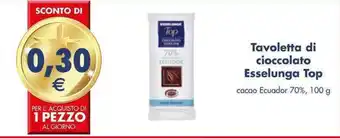 Esselunga Tavoletta di cioccolato Esselunga Top cacao Ecuador 70%, 100 g offerta