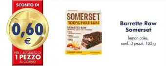 Barrette Raw Somerset lemon cake, conf. 3 pezzi, 105 g