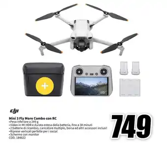 MediaWorld Mini 3 Fly More Combo con RC offerta
