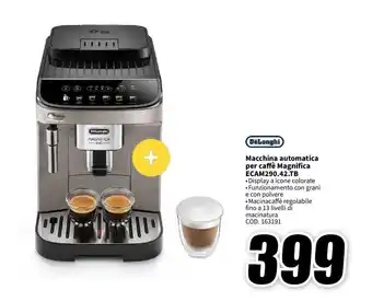 MediaWorld DeLonghi Macchina automatica per caffè Magnifica ECAM290.42.TB offerta