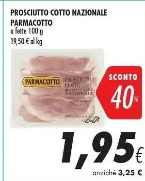 Coop Parmacotto Prosciutto Cotto Nazionale offerta