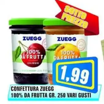 CONFETTURA ZUEGG 100% DA FRUTTA GR. 250 VARI GUSTI