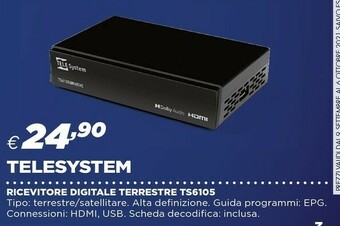 Coop Telesystem Ricevitore Digitale Terrestre TS6105 offerta