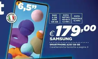 Coop Samsung Galaxy A21s SM-A217FZKJXSG Smartphone 16,5 Cm (6.5") Doppia SIM 4G USB Tipo-C 4 GB 128 GB 5000 MAh Nero offerta