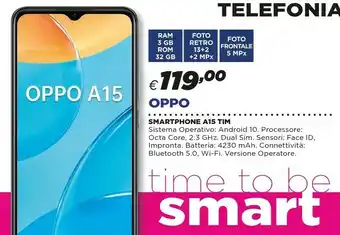 Coop Oppo Smartphone A15 TIM 3GB 32 GB offerta