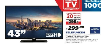 Coop Telefunken Tv Led 43'' TE-43554G54V2KA offerta