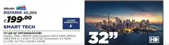 Coop Smart Tech Tv Led 32'' SMT32N30HV1U1B1 offerta