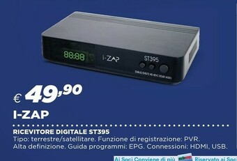 Coop I-zap T395 Terrestre HD Nero offerta