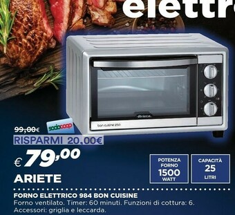 Coop Ariete Forno Elettrico 984 Bon Cuisine offerta
