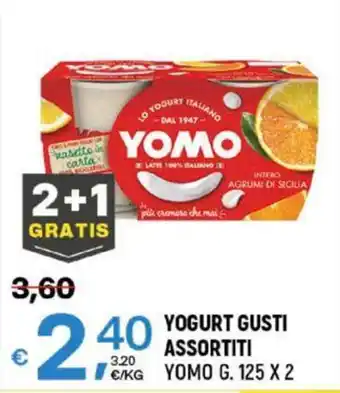 A&O YOGURT GUSTI ASSORTITI YOMO G. 125 X 2 offerta