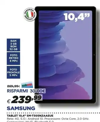 Coop Samsung Tablet 10.4'' SM-T505NZAAEUE offerta