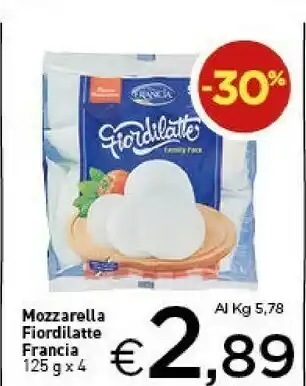 Crai Francia Mozzarella Fior Di Latte 500 G offerta