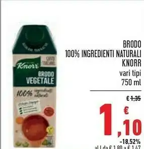 Conad Knorr Brodo Granulare Verdure 100% Ingredienti Naturali offerta