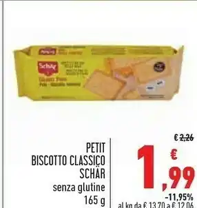 Conad Schar Petit Biscotto Classico 165 G(ml) offerta