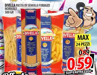 Il Genio Supermercato DIVELLA PASTA DI SEMOLA FORMATI NORMALI 500 GR offerta