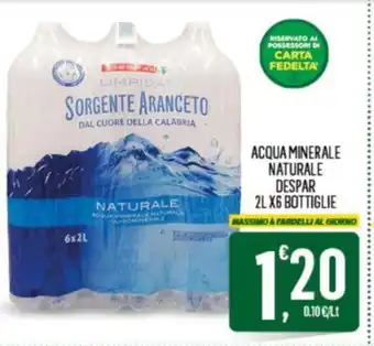 Despar ACQUA MINERALE NATURALE DESPAR 2L X6 BOTTIGLIE offerta