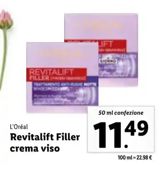 Lidl L'Oréal Revitalift Filler crema viso 50 ml offerta