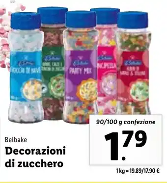Lidl Belbake Decorazioni di zucchero 90/100 g offerta
