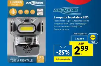 ANSMANN Lampada frontale a LED
