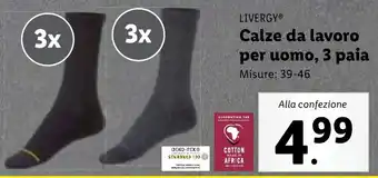 Lidl LIVERGY Calze da lavoro per uomo, 3 paia offerta