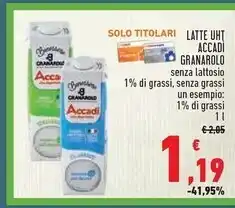 Conad Superstore Granarolo latte uht accadi offerta