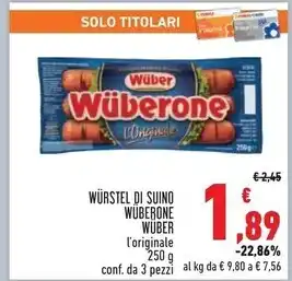 Conad Superstore Weber wurstel di suino wuberone offerta