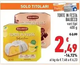 Conad Superstore Balocco torte in festa offerta