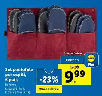 Lidl Set pantofole per ospiti, 6 paia offerta