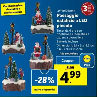 Lidl LIVARNO home Paesaggio natalizio a LED piccolo offerta