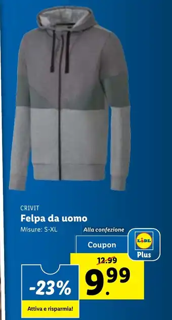 Lidl CRIVIT Felpa da uomo offerta