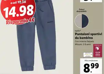Lidl lupilu Pantaloni sportivi da bambino offerta