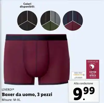 Lidl LIVERGY Boxer da uomo, 3 pezzi offerta