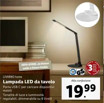 Lidl LIVARNO home Lampada LED da tavolo offerta