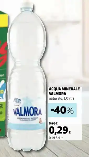 Coop ACQUA MINERALE VALMORA naturale, 1.5 litri offerta