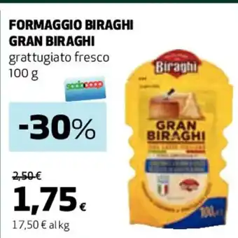 Coop FORMAGGIO BIRAGHI GRAN BIRAGHI grattugiato fresco 100 g offerta