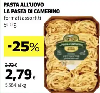 Coop PASTA ALL'UOVO LA PASTA DI CAMERINO formati assortiti 500 g offerta