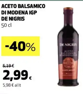 Coop ACETO BALSAMICO DI MODENA IGP DE NIGRIS 50 cl offerta