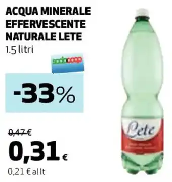 Coop ACQUA MINERALE EFFERVESCENTE NATURALE LETE 1.5 litri offerta