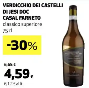 Coop VERDICCHIO DEI CASTELLI DI JESI DOC CASAL FARNETO classico superiore 75 cl offerta