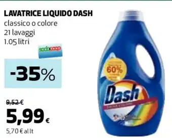 Coop LAVATRICE LIQUIDO DASH classico o colore 21 lavaggi 1.05 litri offerta