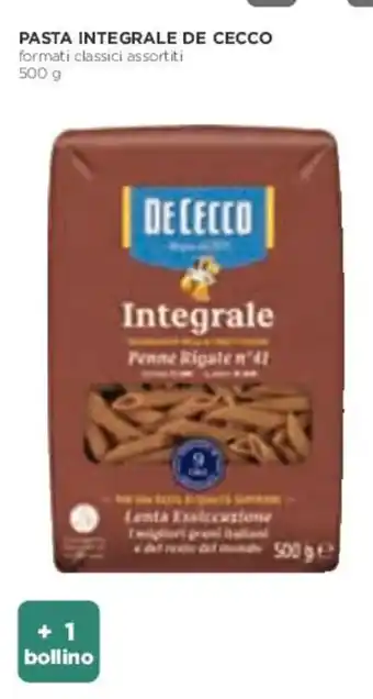 Coop PASTA INTEGRALE DE CECCO formati classici assortiti 500 g offerta