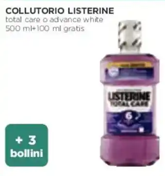 Coop COLLUTORIO LISTERINE total care o advance white 500 ml+100 ml gratis offerta