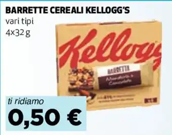 Coop BARRETTE CEREALI KELLOGG'S vari tipi 4x32 g offerta