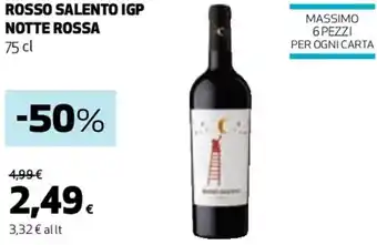 Coop ROSSO SALENTO IGP NOTTE ROSSA 75 cl offerta