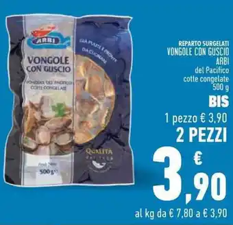 Conad VONGOLE CON GUSCIO ARBI 500 g offerta