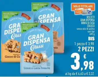 Conad BISCOTTI GRAN DISPENSA BONTÀ DI CASA COLUSSI 600 g offerta