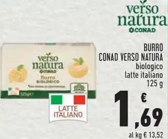Conad BURRO CONAD VERSO NATURA biologico latte italiano 125 g offerta