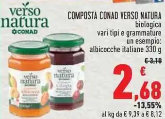 Conad COMPOSTA CONAD VERSO NATURA biologica 330 g offerta