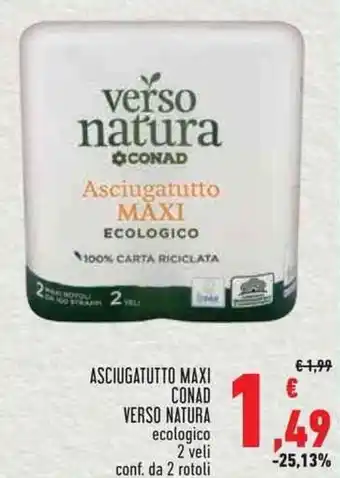 Conad ASCIUGATUTTO MAXI CONAD VERSO NATURA ecologico 2 veli offerta
