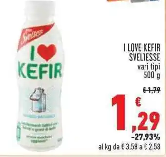 Conad I LOVE KEFIR SVELTESSE vari tipi 500 g offerta